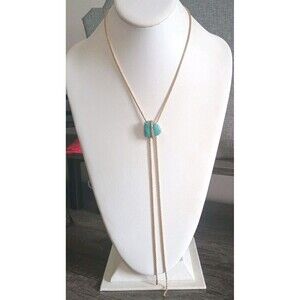 Ettika Turquoise Solstice Bolo 18k Gold Plated Rhinestone Necklace New No Tags
